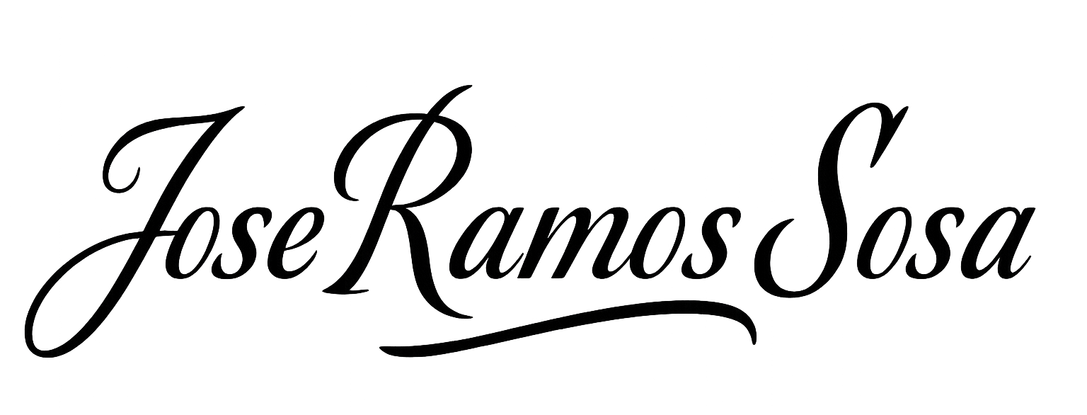Firma personal de José Ramos Sosa utilizada como elemento de marca y autoría.